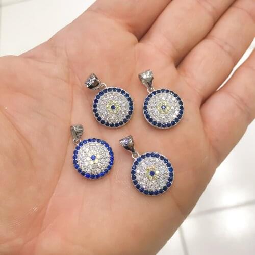 Silver Evil Eye Beads Single Pendant