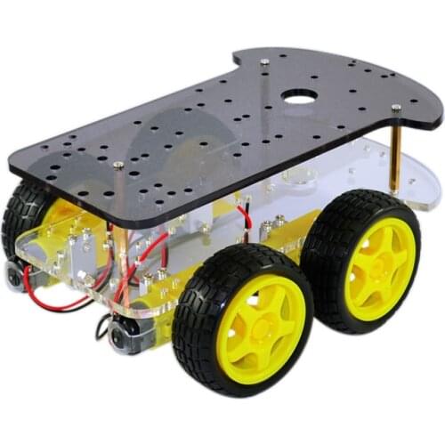 4WD Smart Car Robot Chassis for Arduino with 4pcs Gear Motor+4pcs Tire Wheel Free Shipping