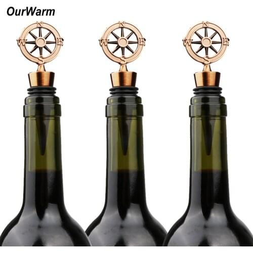 OurWarm Wedding Favor Souvenirs "Our Adventure Begins" Compass Wine Bottle Stopper Wedding Favors Party Supplies Free Shipping