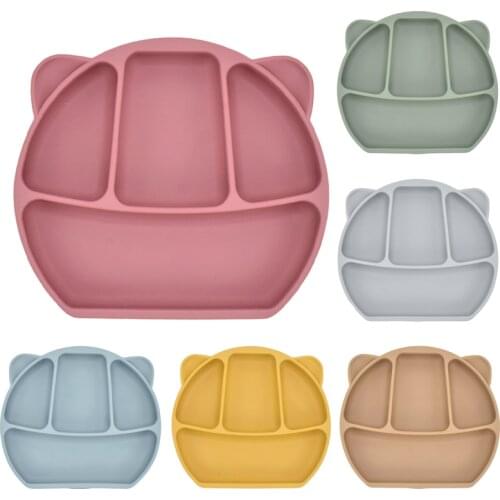 Baby Feeding Plate Food Grade Silicone Animal Type Suction Baby Plate BPA Free Waterproof Kid Tableware Plate Children Dishes