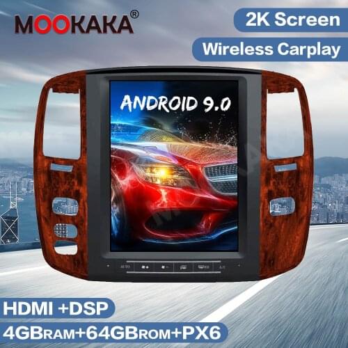 Tesla Style Android 9.0 64GB Car GPS Navigation Radio For Lexus LX470 2004 2005 Carplay Multimedia Player Auto Stereo Head Unit