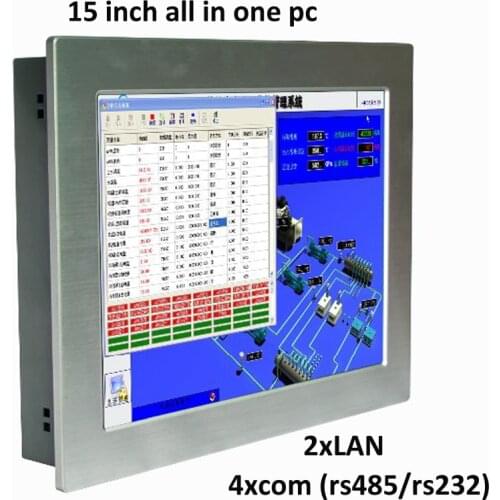 High quality 15 Inch Dual Core Intel atom N2800 processor industrial touch Panel Pc for Security