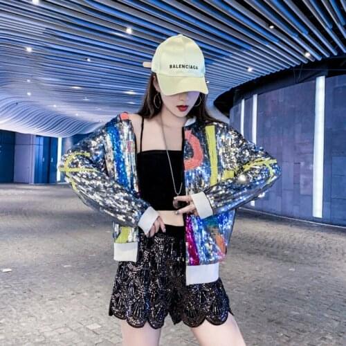 Fashion 2020 women colorful Jacket Casual Party Fall and Spring Zipper O Neck Stylish sweatshirt Long SleeveY214