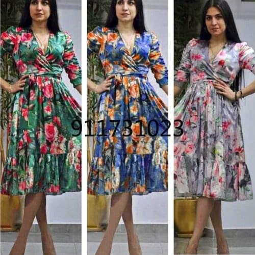 Women Dresses Summer 2021 New African Print Chiffon Dress Elegant Kaftan Evening Gown Ladies Fashion European Clothing