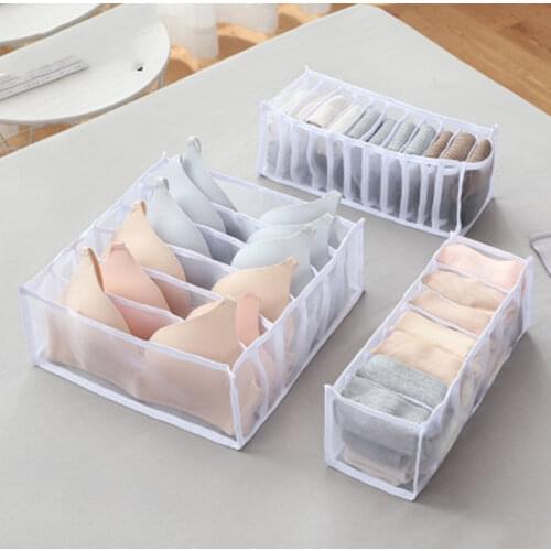 Bra Storage Boxes Organizer Underwear Clothes Organizers Drawer Nylon Divider Closet Folding Ties Socks Shorts Drawer Divider