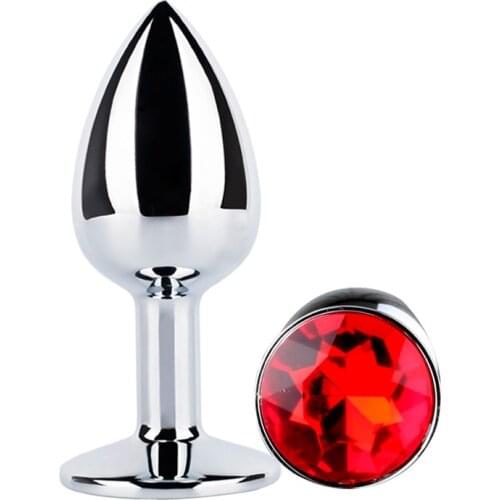 Woman Vaginal Erotic Massager Stainless Steel Crystal Butt Plug Vibrator Sex Product Anal Plug Dildo Beads Sex Toy Vagina Insert