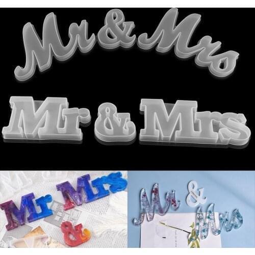 1Set Alphabet Mr & Mrs Letter Silicone Molds English Word Casting Mould for DIY Resin Epoxy Crafts Mold Wedding Decoration