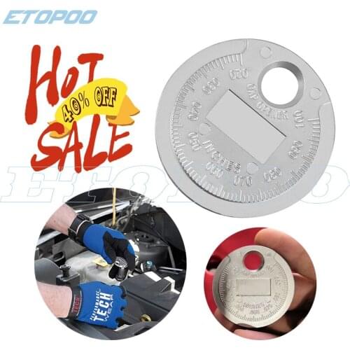 1pc Spark Plug Gap Gauge Tool Measurement Coin-Type 0.6-2.4mm Range Spark Plug Gage Gauge Machinist Tools Angle Ruler