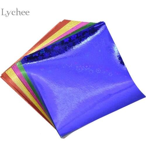 100pcs Laser Shinning Origami Papers Solid Color Square Folding Paper DIY Paper Arts Handmade Crafts For Kids