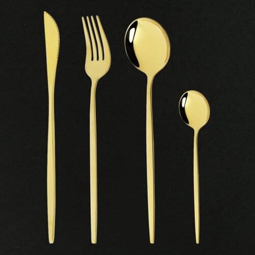 32Pcs/Set Gold Dinnerware Set Stainless Steel Flatware Knife Fork Spoon Cutlery Set Tableware Silverware Set Dropshipping