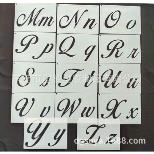 36PCS A-Z 26 Letters 0-9 hollow out Cake Mold Cake Decorating Tools Birthday Cake Design Bakeware Pastry Tools PET freeshipping