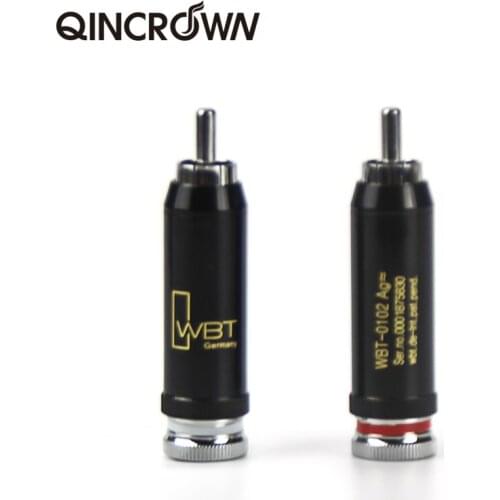 8 pcs Silver color 0102Ag rhodium-plated lotus plug fever audio signal cable connector HiFi audio terminal RCA head