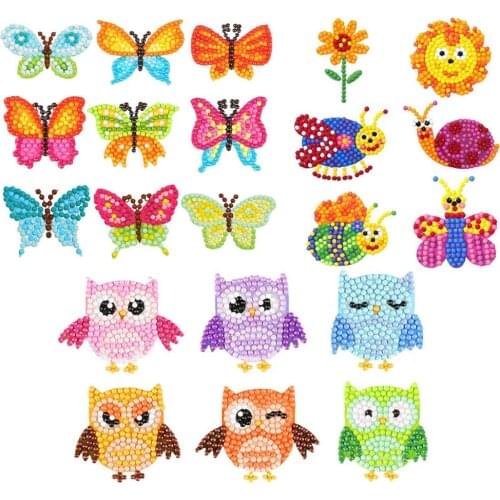 Diamond painting sticker kit suitable for children and adult beginners, diamond marker numbers, cute animals, children’s gifts