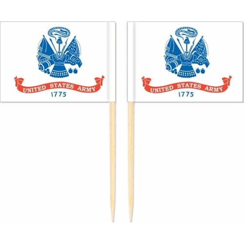 America Army Toothpick Flag United States 3.5X2.5CM Cake Topper Party Cupcake Wedding Lovely Baking Dessert Decorations
