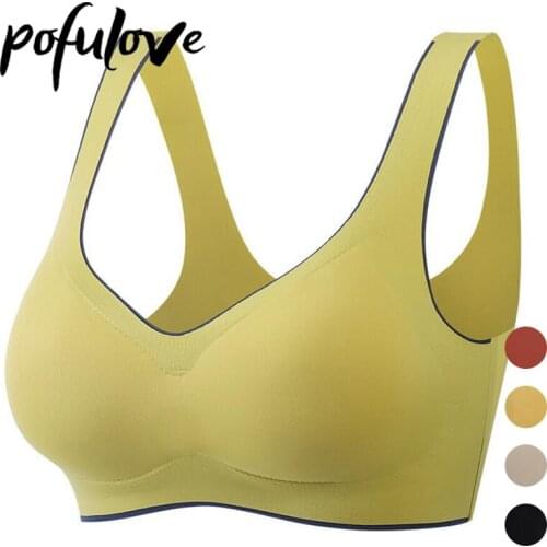 Seamless Sports Bra for Women Push Up Bras Running Gym Vest Sleep Tops Thin Underwear Bralette Sexy Soft Breathable Brassiere