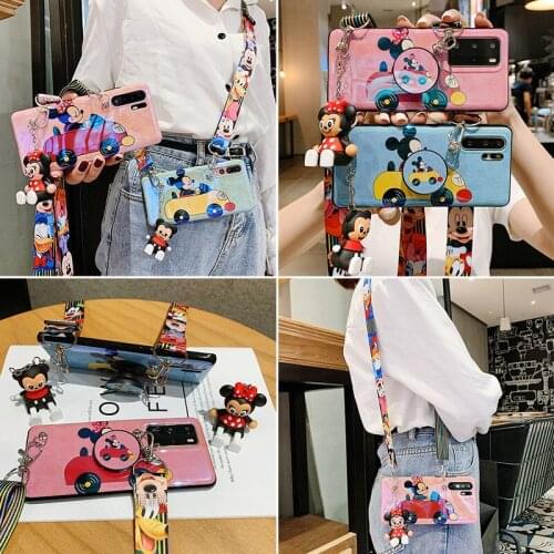 Disney Mickey Minnie Couples Case for Iphone 12 11 7 8 Puls X XR XS Max Anime Holder Soft Silicone Cute Cartoon Couples Cover