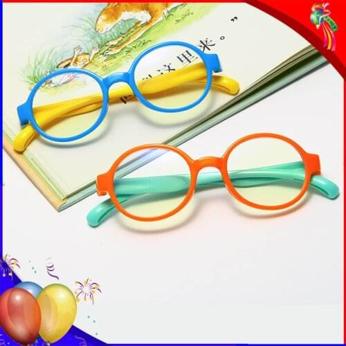 Kids Computer Glasses Anti Blue Rays Gaming Children Round Silicone Anti Radiation For Phone TV Eyes Optical Boys Girls Study UV