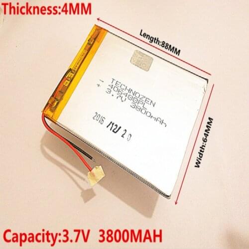 For tablet pc 7 inch MP3 MP4 [406488] 4mm*64mm*88mm 3.7V 3800mah (polymer lithium ion battery) Li-ion battery Free Shipping