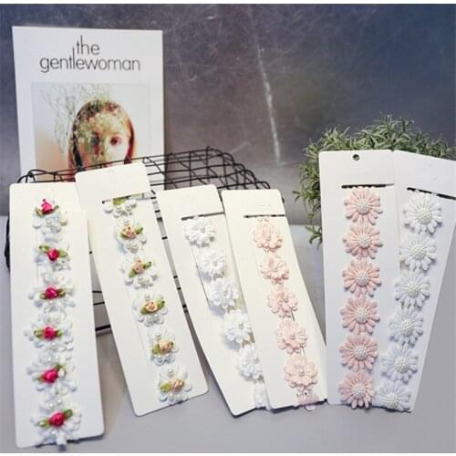 6pcs/lot Princess Elastic Flower Headband Wreath Hair Band Girls Female Girls Beach Dance Party Gift Kids Garland Headdress