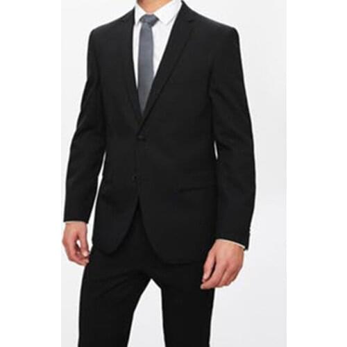Tailor Made Fashion High Quality Black Men Suit Slim Fit Groom Tuxedo For Wedding Dress Dinner Party Sets (Jacket+Shorts)