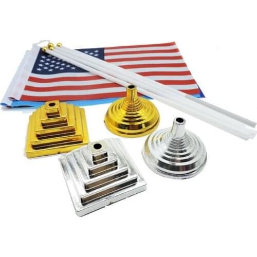 KAFNIK,1 pcs Gold and silver plastic table flag base and suction cup without flags and flagpole,free shipping