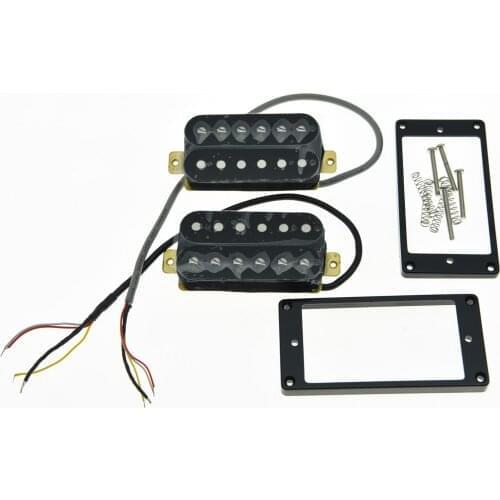KAISH Set of 2 Black Alnico V Guitar Humbucker Neck&Bridge Pickup Power Sound Pickups