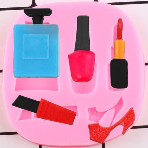 Lipstick Cosmetics Makeup Tools Silicone Mold Perfume High Heels Fondant Cake Decorating Tools Candy Resin Chocolate Mould