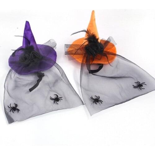 Halloween Pet Dog Cat Costume Black Gauze Witch Hat Disguise Clothes For Cat Small Dogs Spider New Year Suit Funny Pet Accessory