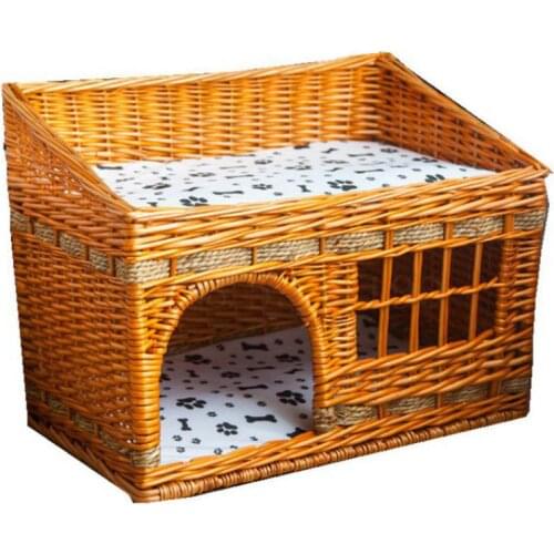 Summer cat nest four seasons universal rattan cat house closed cat villa cat cage net red cat nest cat delivery room kennel