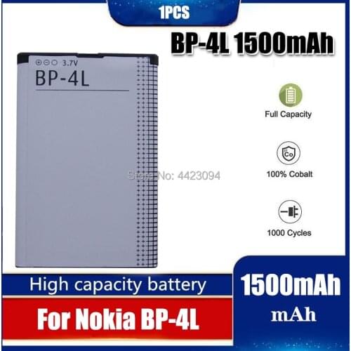 1pc 1500mAh BP-4L BP4L BP 4L Li-ion Lithium Rechargeable Phone Battery for Nokia E61i E63 E90 N810 E72 E52 E71 6650F