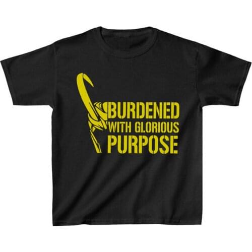 Loki Burdened with Glorious Purpose T-Shirt Loki Tshirt God of Mischief T Shirts Children Harajuku Graphic Tees Kids Boys Tops
