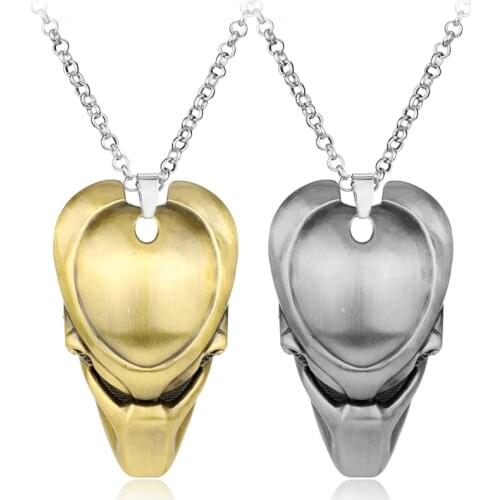Women men Hip hop Necklace Predators Alien Predator Necklace Alien head Mask Pendant & Necklace metal chain choker