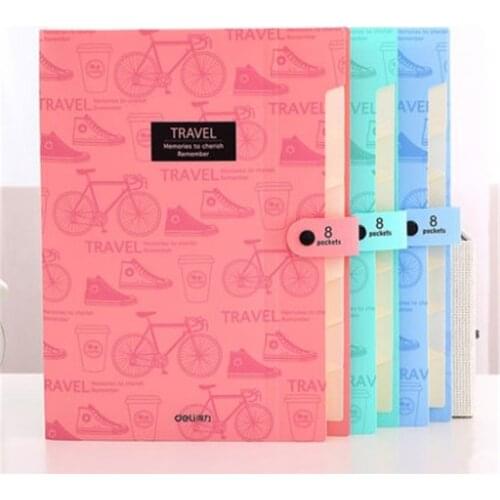 Cute stationery File Folder A4 8 pocket waterproof Expanding Wallet Convenient Manage Holder Document expanding wallet