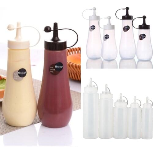 250/360ml Condiment Squeeze Bottle Sauce Squeeze Squirt Bottle Kitchen Plastic Condiment Mustard Dispenser Kitchen Gadgets
