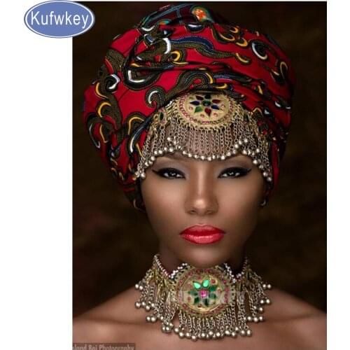 Full Square Diamond Painting Cross Stitch"African Woman"Diamond Embroidery 5D Diy Mosaic Needleworks handmade Arts and crafts