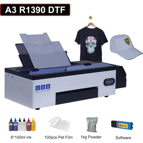DTF Printer A3 T-Shirt Printing Machine For Impressora Epson R1390 Heat Transfer PET Film Direct Transfer Print with DTF Ink