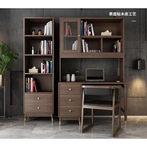 Bedroom corner desk bookshelf one desk Modern home desktop computer desk with bookcase writing desk