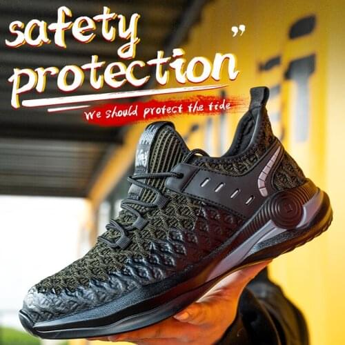 R-Win Safety Shoes Men Women Steel Toe Cap Lightweight Non-Slip Work Shoes Breathable Protective Safety Shoes Outdoor Shoes