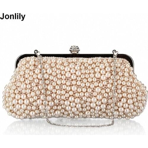 New rose beaded women evening bags day clutch purse evening bag shell design handmade wedding bridal for wedding LI-301