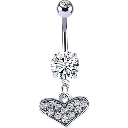 1Pcs Wish Amazon Sells Peach Heart-shaped Pendant Navel Belly Button Ring Body Piercing Jewelry