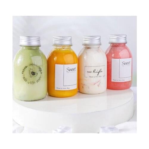 10pcs/lot Tea Milk Fruit Water Cup Beverage Bottle Disposable Yogurt Food Grade Plastic Bottle Milk Tea Shop Juice Bottle Party