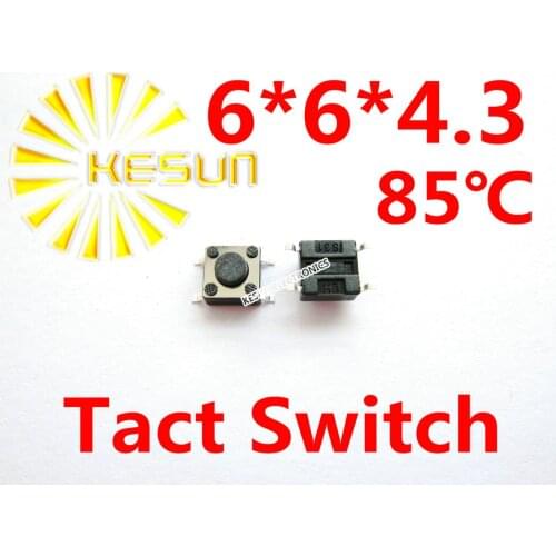 1000PCS 6X6X4.3 SMD Tactile Tact Mini Push Button Switch Micro Switch Momentary