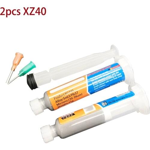 2pcs/lot Needle Shaped Xg-z40 Solder Paste Flux Sn63/Pb37 25-45um Syringe to Mobile Phone Repair Computer Services Indust