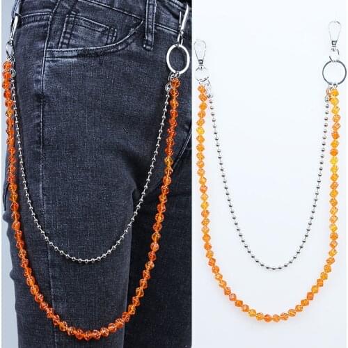 2020 Punk Hip-hop Dice Pants Chain Street Cool Chic Style Men and Womem Acrylic Trousers Chain Keychains Fashion Jewelry