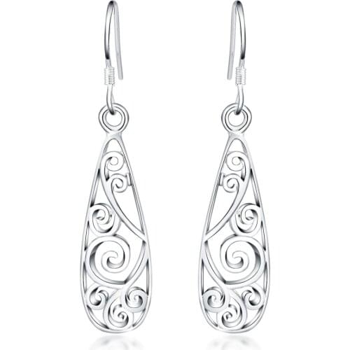 Promotion LE018 cute new retro women silver color earrings high quality fashion classic jewelry Nickle free /antiallergic