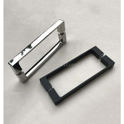 Free Shipping Matte Black/Chrome Solid 304 Stainless Steel Bathroom Door Handle Shower Glass Door Pull / Push Handles GF88