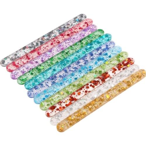 Glitter acrylic Ice Cream Sticks Popsicle Crafts DIY Handmade Making Crafts Birthday Party Cake Decorations