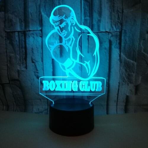 Boxing Colorful Touch Switch Lighting Table Lamp Touch Remote Control 3d Nightlight Creative Acrylic 3d Small Table Lamp Remote
