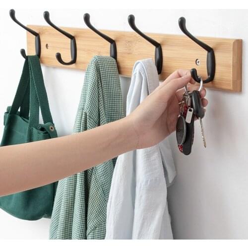 Wood Fashion Home Decor Coat Hook Organizer Double Hooks Hallway Bedroom Door Hat Clothes Rack Hanger Kitchen Toilet Wall Hook