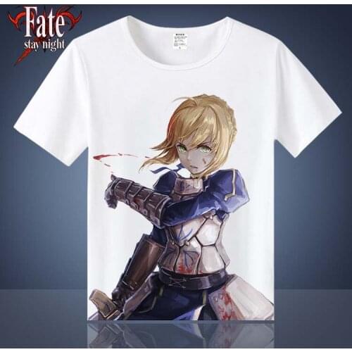 Japanese Anime Fate Stay Night Cosplay T Shirt Arutoria Pendoragon Cartoon Printed Summer T-Shirt Casual Top Tee tshirt Costume